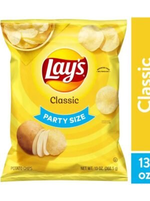 Lay's Classic Potato Snack Chips, Party Size, 13 oz Bag
