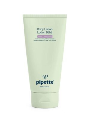 Pipette Hydrating Baby Lotion, Safe for Sensitive skin, Vanilla + Ylang Ylang, 5.7 fl oz