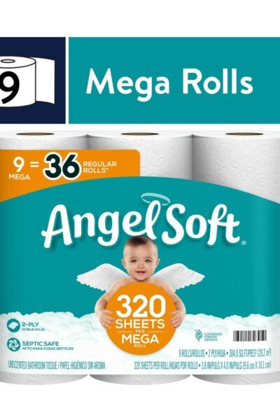 Angel Soft Toilet Paper, 9 Mega Rolls